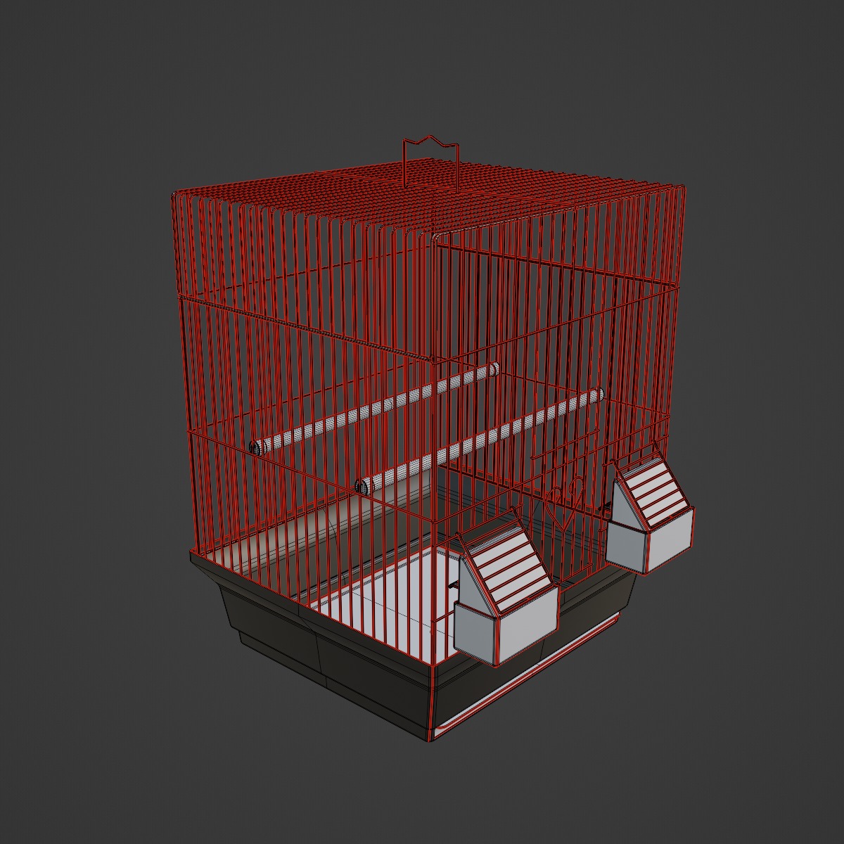Birdcage Silver 3D model_7