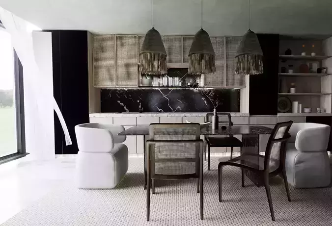 Modern Kitchen 3D Model for Sale 3D model