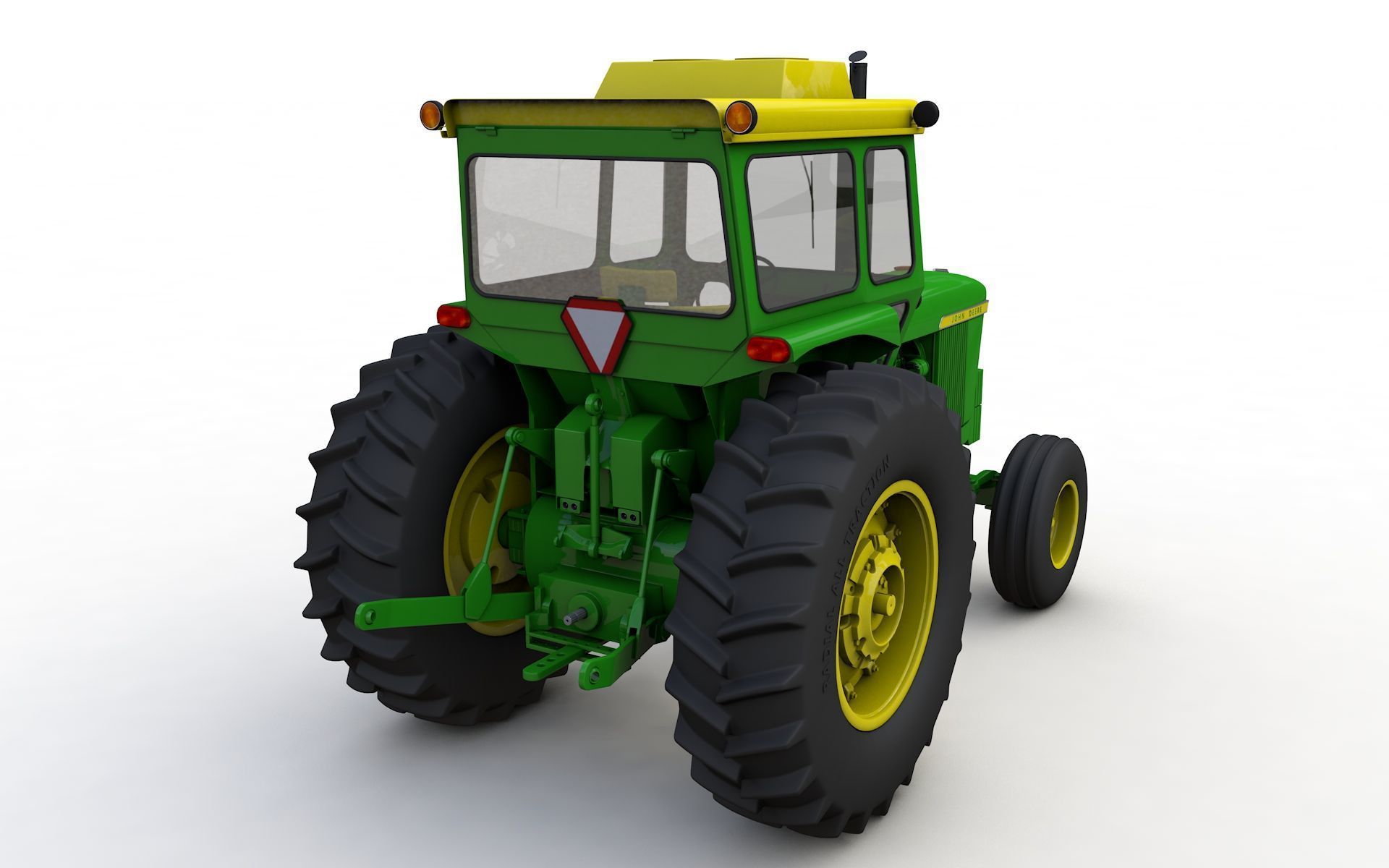 John Deere 4620 Tractor 1971 With Cabine 3D model_4
