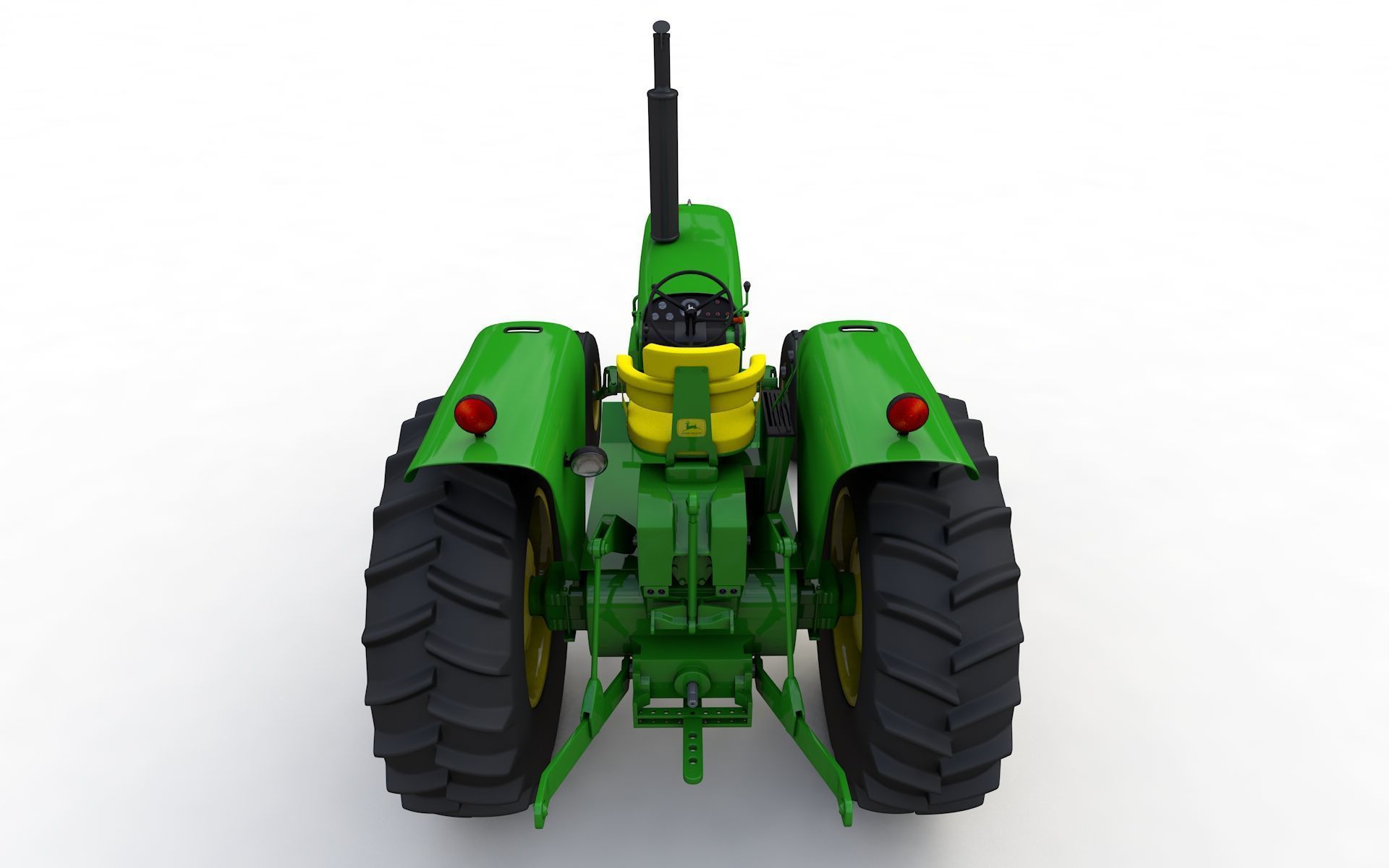 John Deere 4620 Tractor 1971 With Cabine 3D model_7