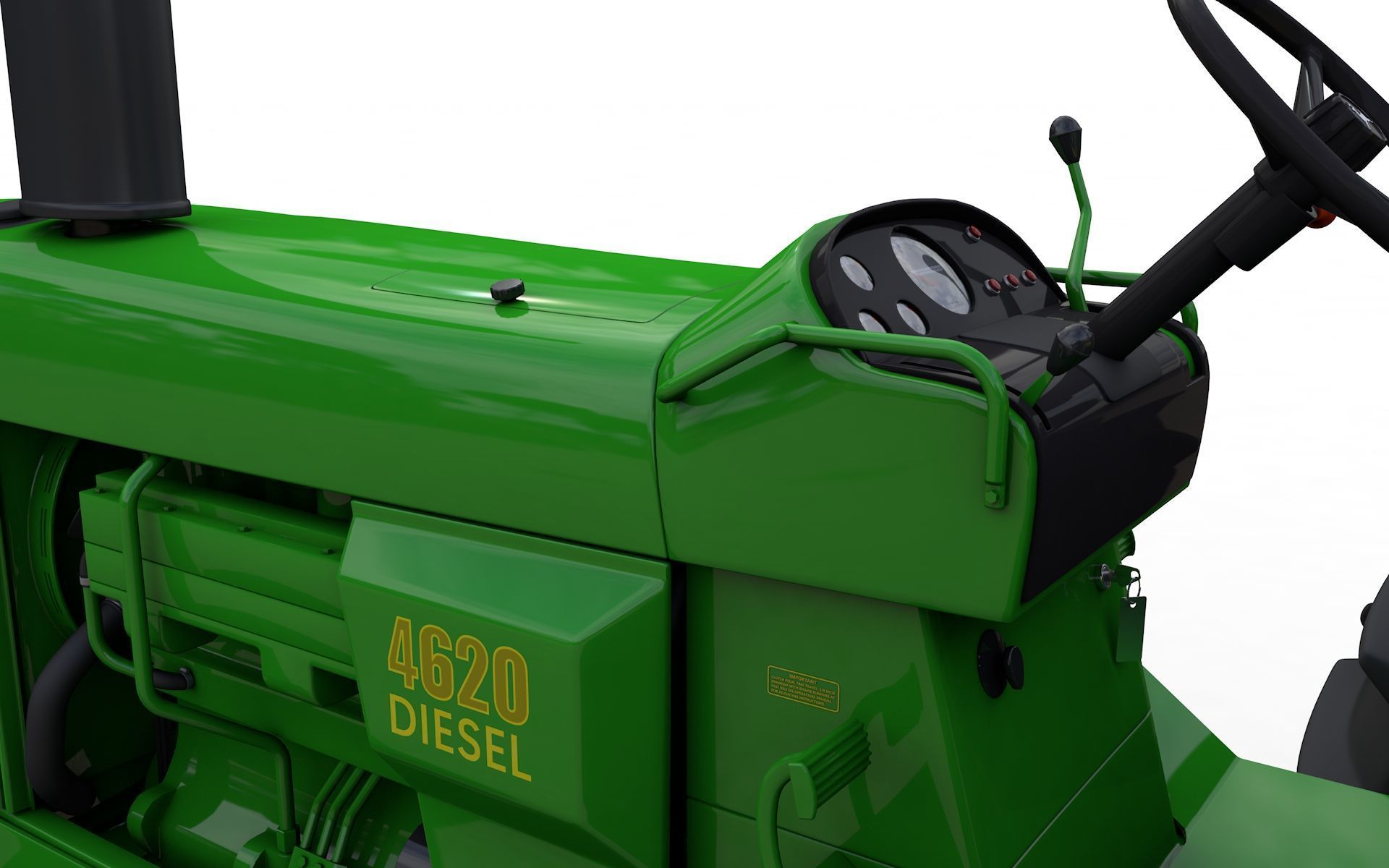 John Deere 4620 Tractor 1971 With Cabine 3D model_10