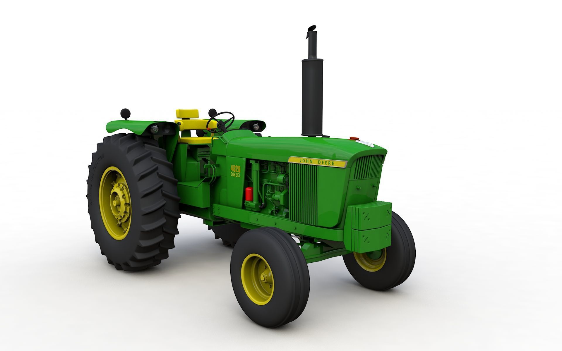 John Deere 4620 Tractor 1971 With Cabine 3D model_9