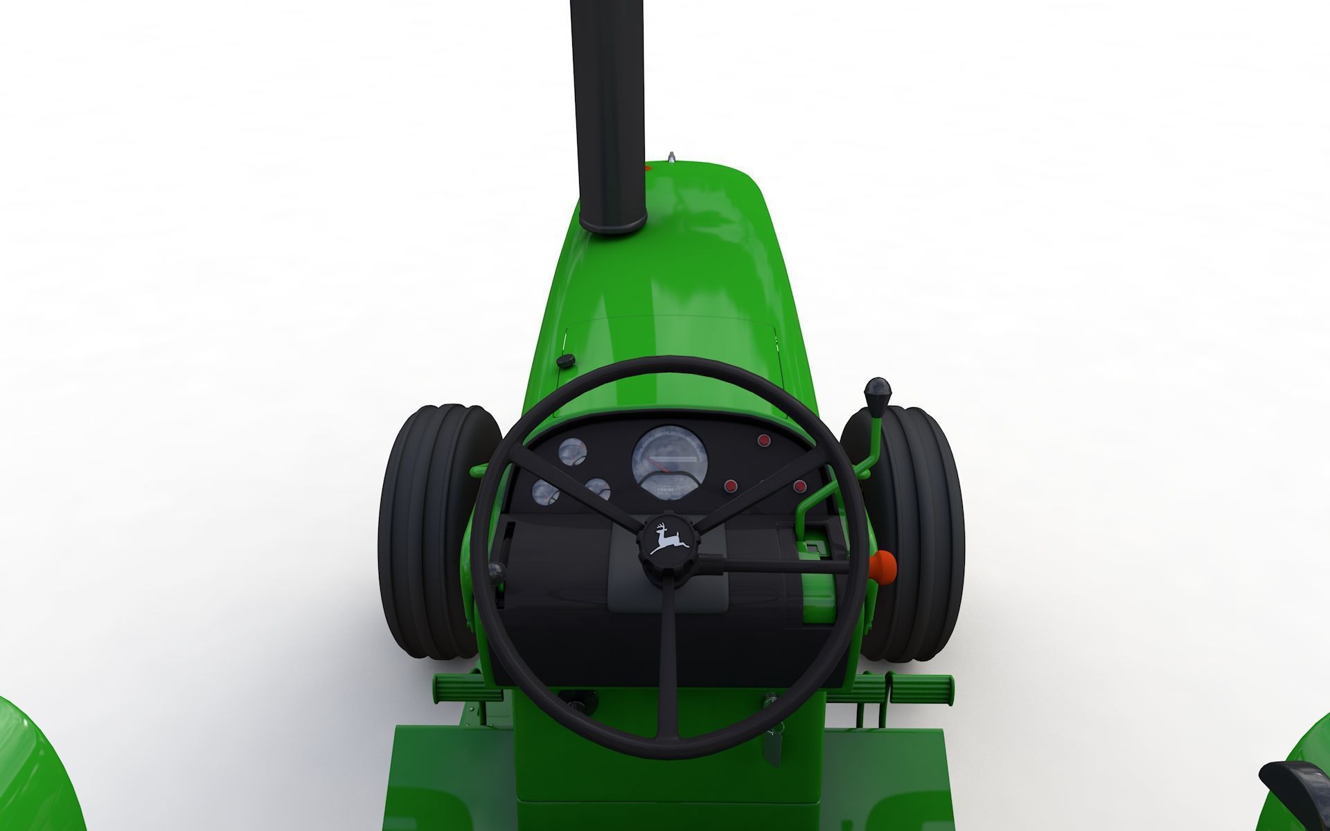 John Deere 4620 Tractor 1971 With Cabine 3D model_11