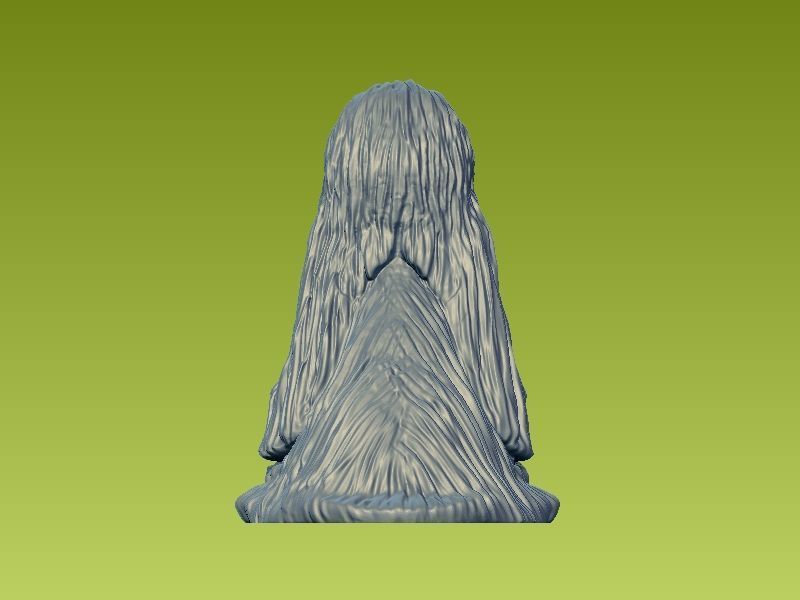 Long-haired dog sculpture - 3D print 3D print model_2