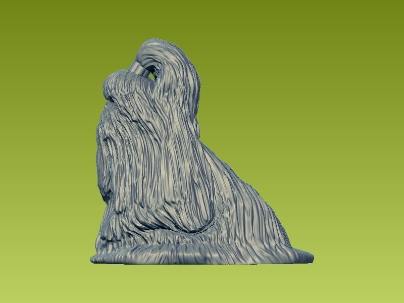 Long-haired dog sculpture - 3D print 3D print model_1