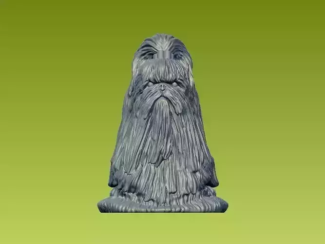 Long-haired dog sculpture - 3D print
