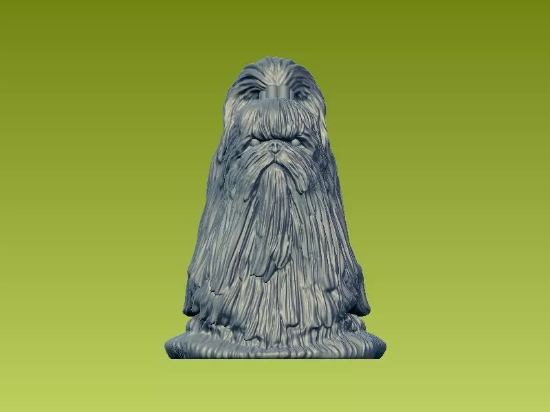 Long-haired dog sculpture - 3D print 3D print model_0