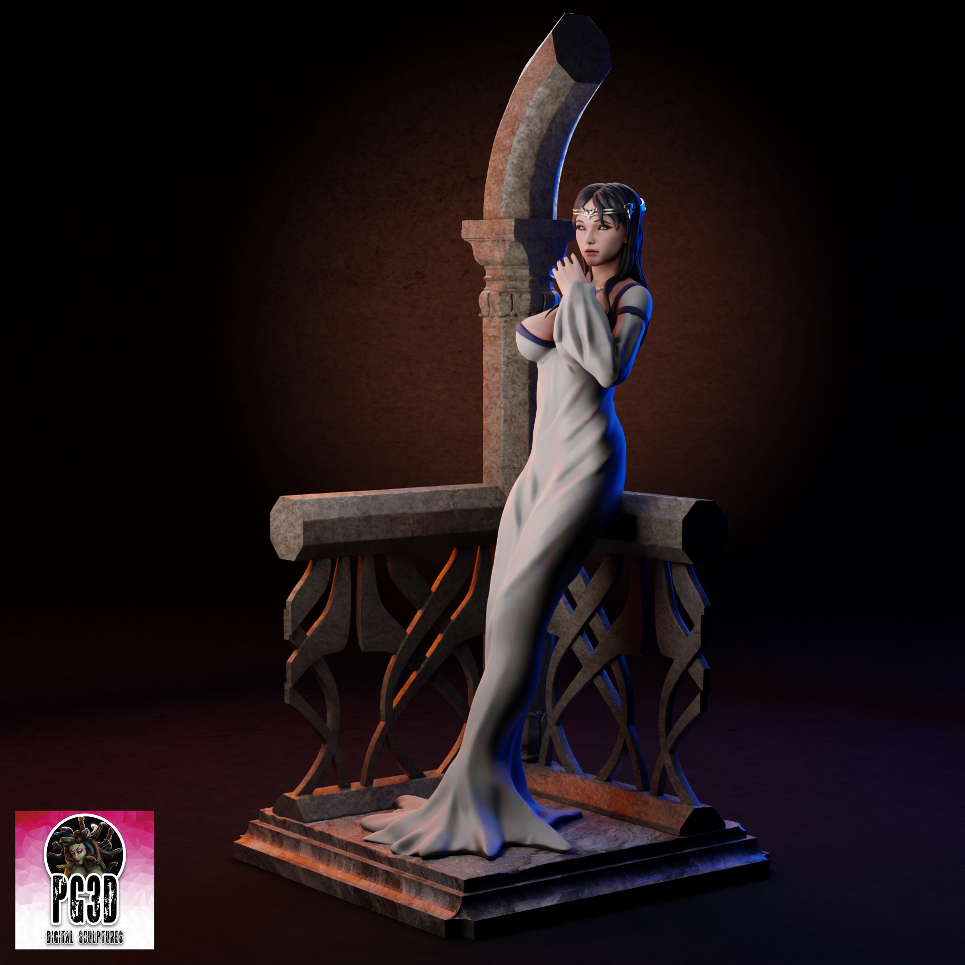 LOTR Arwen Balcony - 1TO10 STL FILE 3D PRINT MODEL 3D print model_4