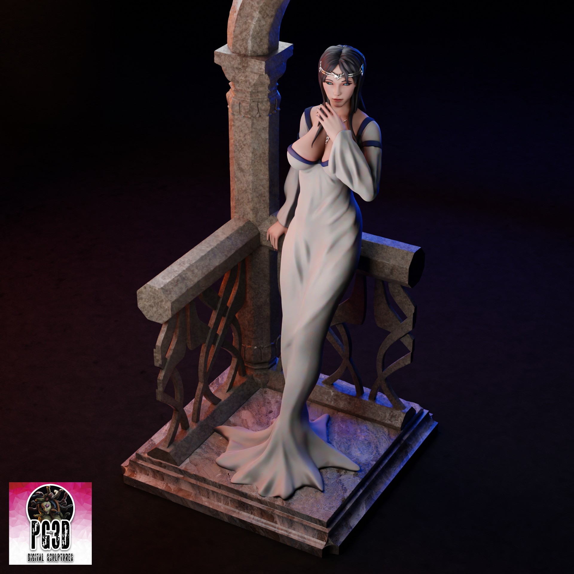 LOTR Arwen Balcony - 1TO10 STL FILE 3D PRINT MODEL 3D print model_5