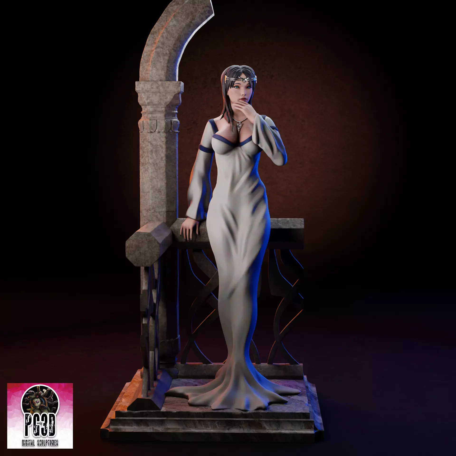 LOTR Arwen Balcony - 1TO10 STL FILE 3D PRINT MODEL 3D print model_0