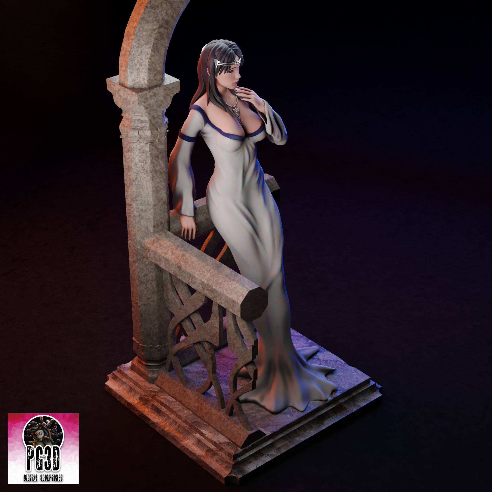 LOTR Arwen Balcony - 1TO10 STL FILE 3D PRINT MODEL 3D print model_6