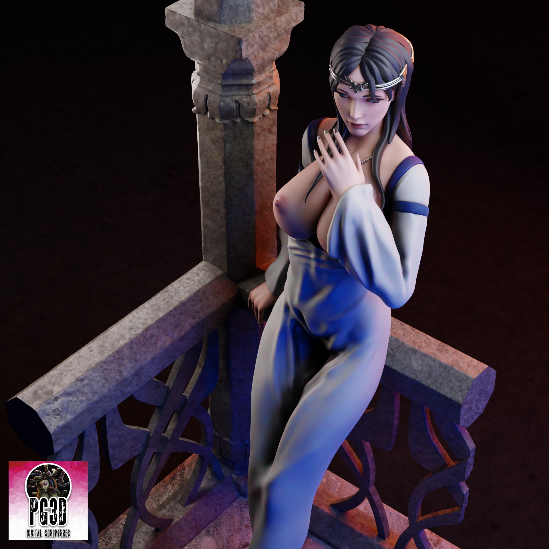 LOTR Arwen Balcony - 1TO10 STL FILE 3D PRINT MODEL 3D print model_9