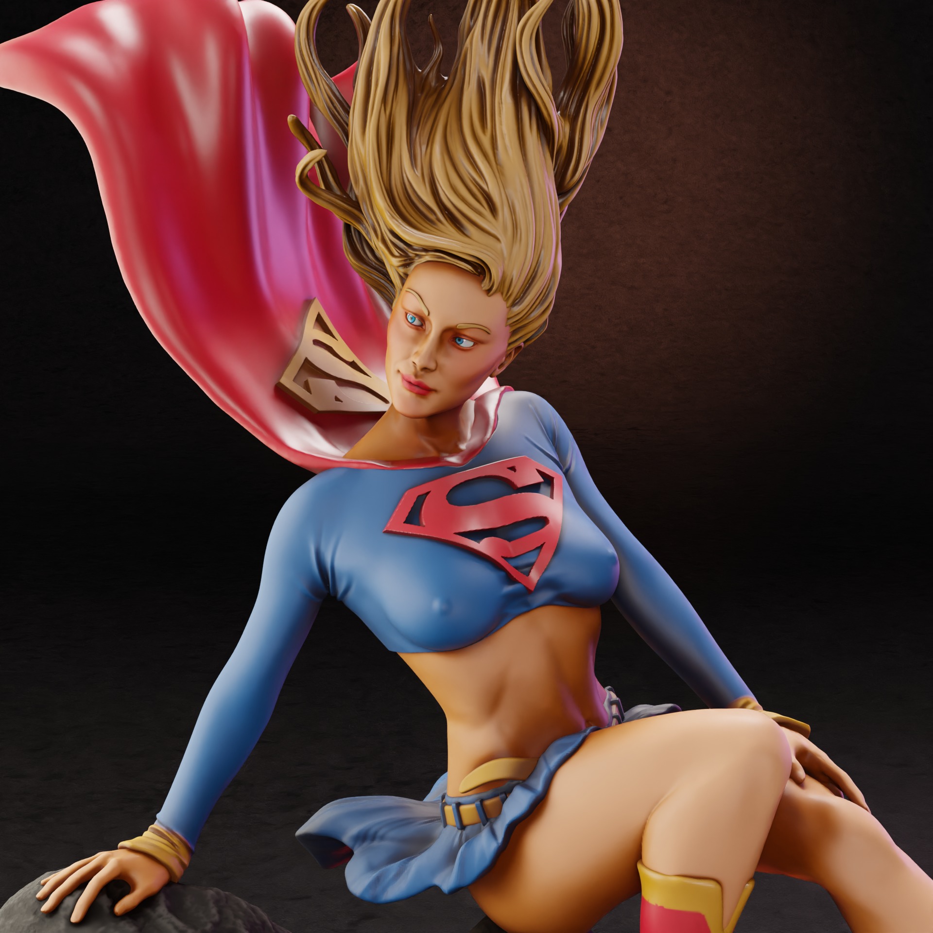 Supergirl - 1TO10 STL FILE 3D PRINT MODEL 3D print model_4