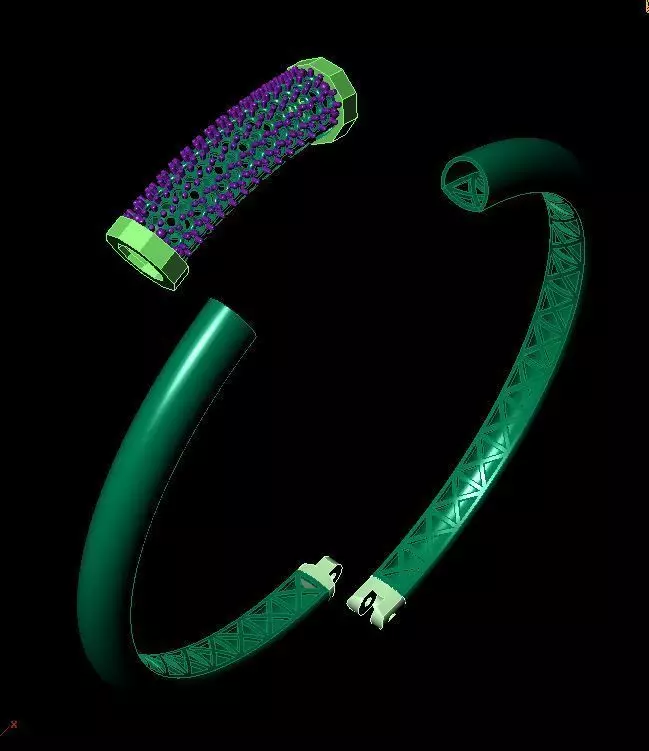 Diamond Bracelet  3D print model_0