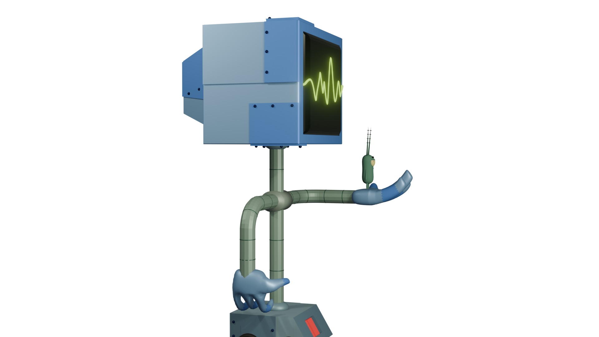 Spongebob Karen and Plankton 3D model_2