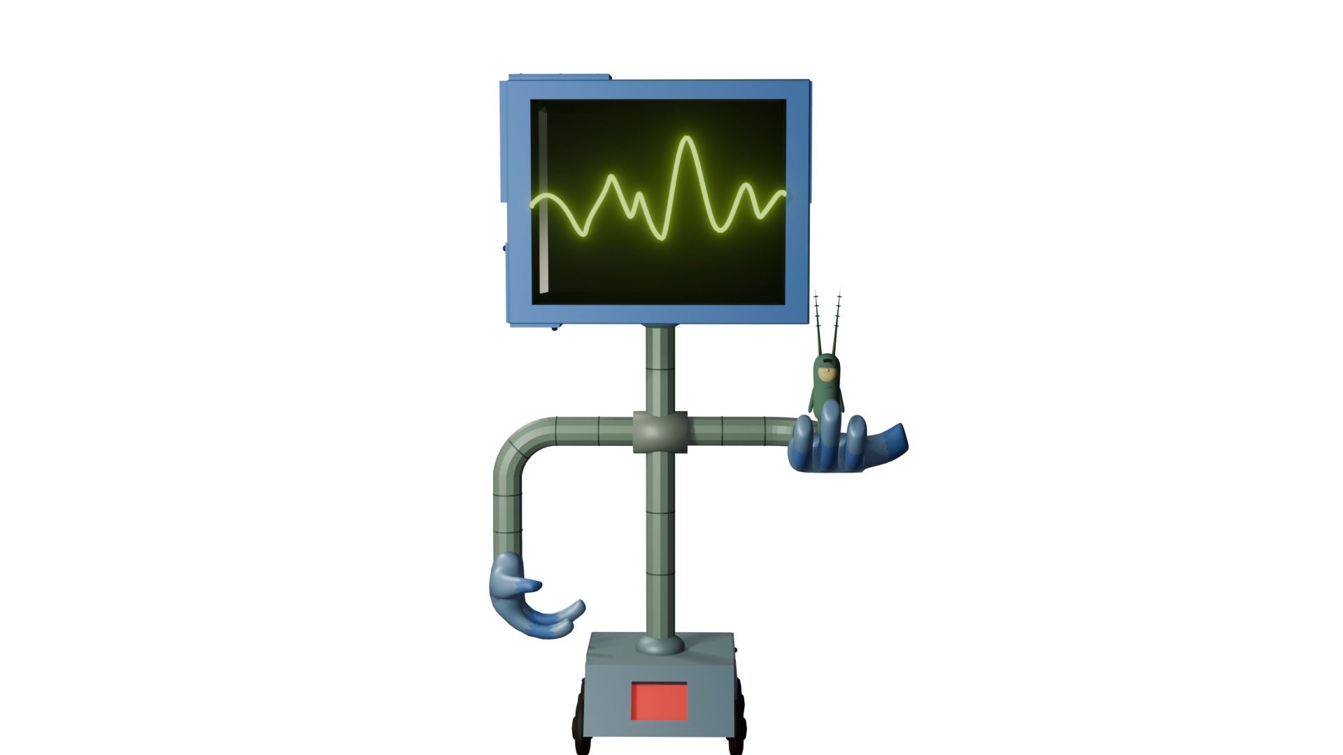 Spongebob Karen and Plankton 3D model_1