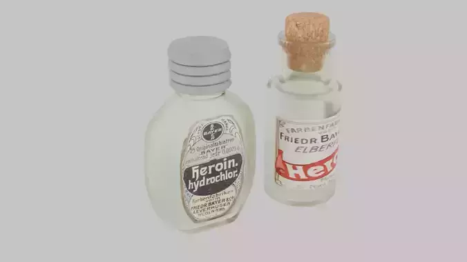 19th Century Bayer Heroin Bottles medicine drug Low-poly 3D model