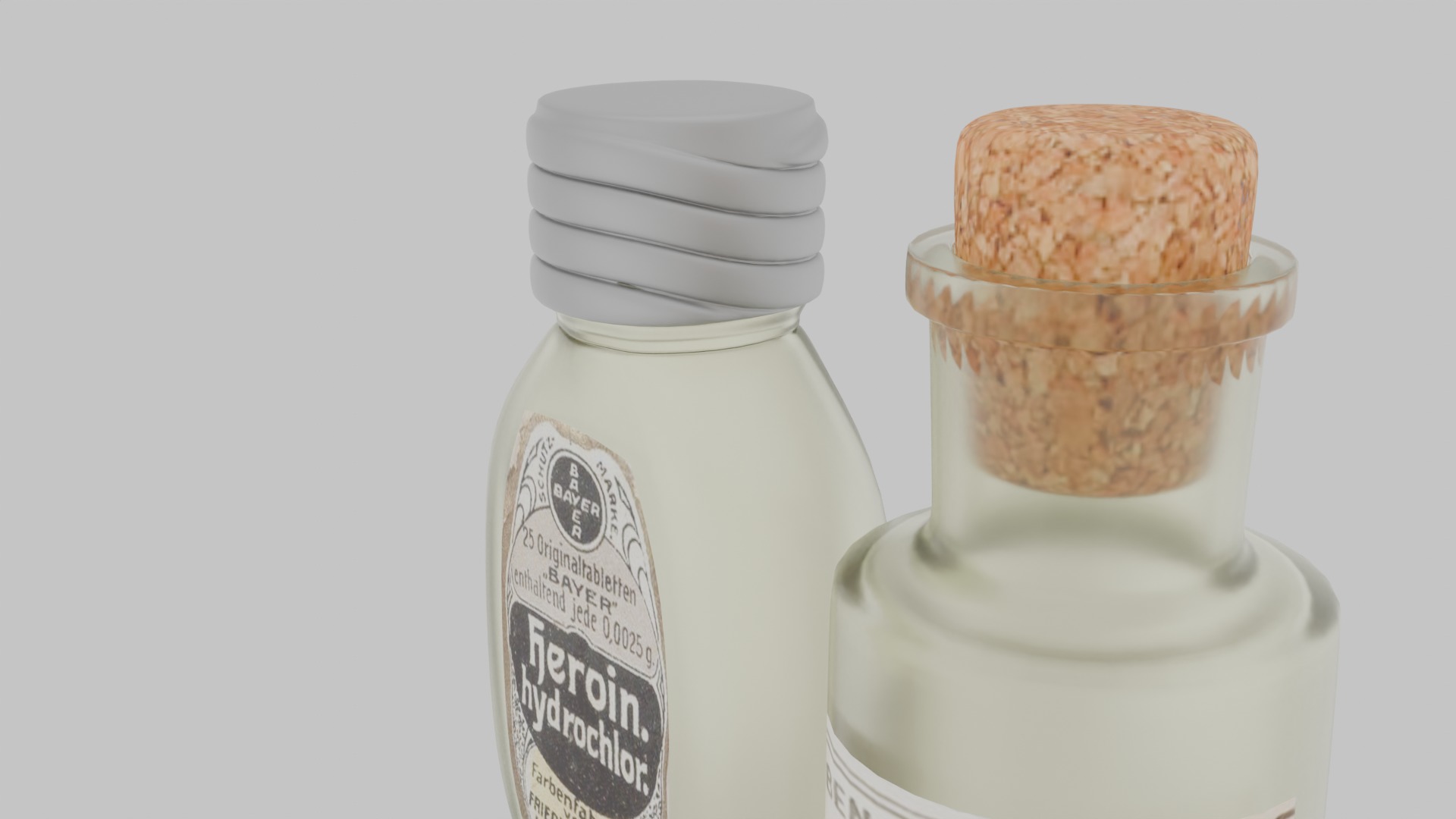 19th Century Bayer Heroin Bottles medicine drug Low-poly 3D model_1