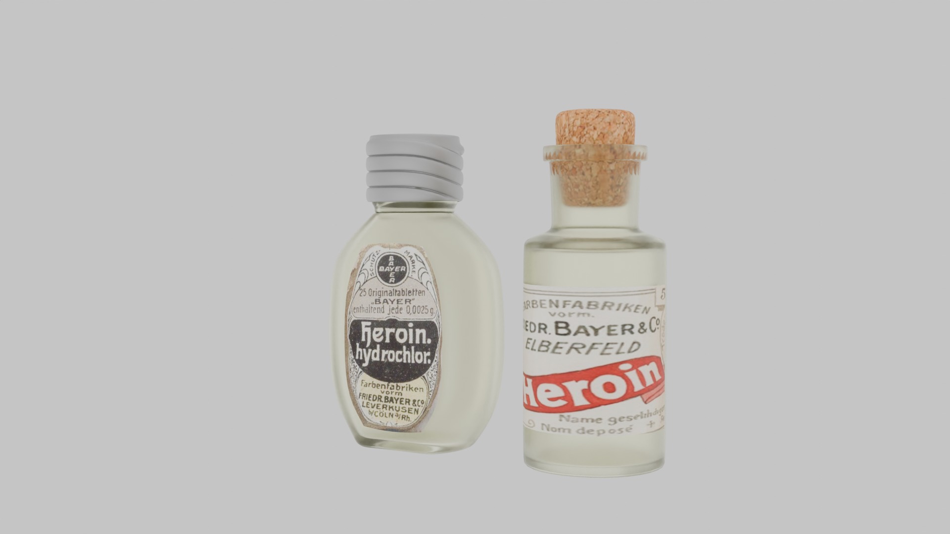 19th Century Bayer Heroin Bottles medicine drug Low-poly 3D model_3