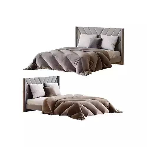 Easyfashion Modern Upholstered Platform Queen Bed