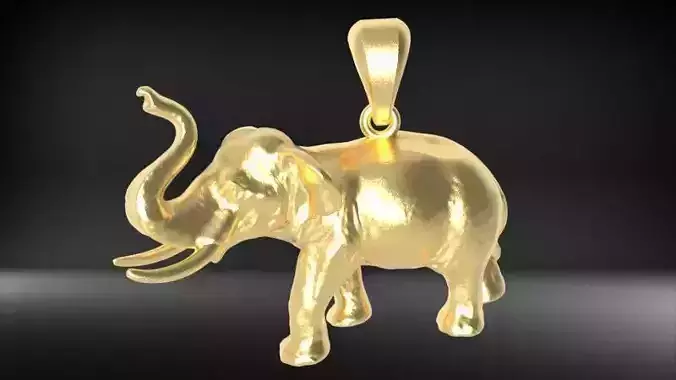 Solid Elephant Necklace Charm Pendant animal jewelry t