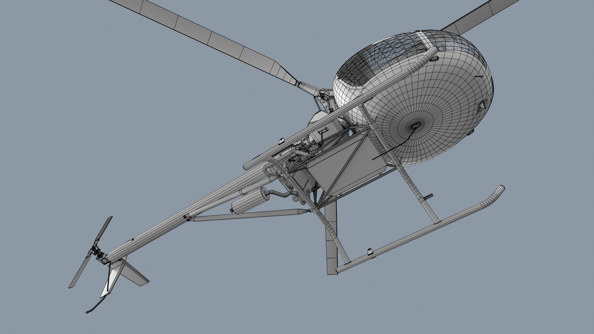 Helicopter AK1-3 Sanka Low-poly 3D model_15