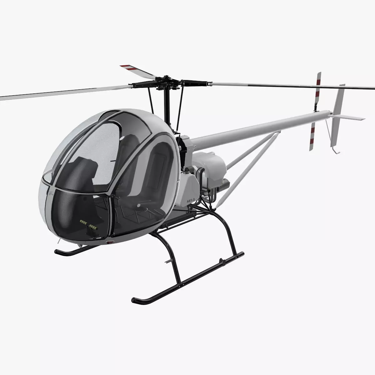 Helicopter AK1-3 Sanka Low-poly 3D model_0