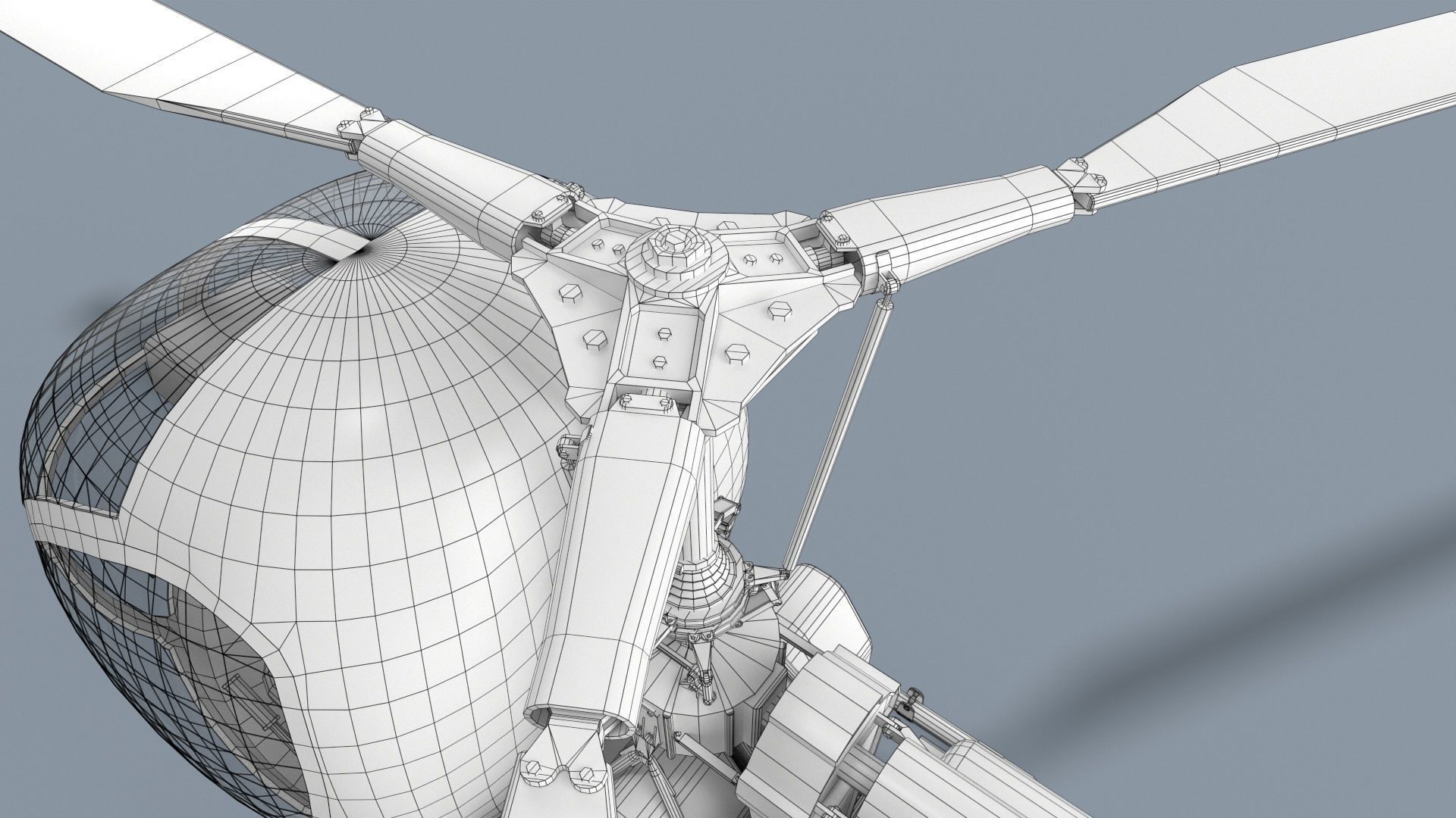 Helicopter AK1-3 Sanka Low-poly 3D model_19