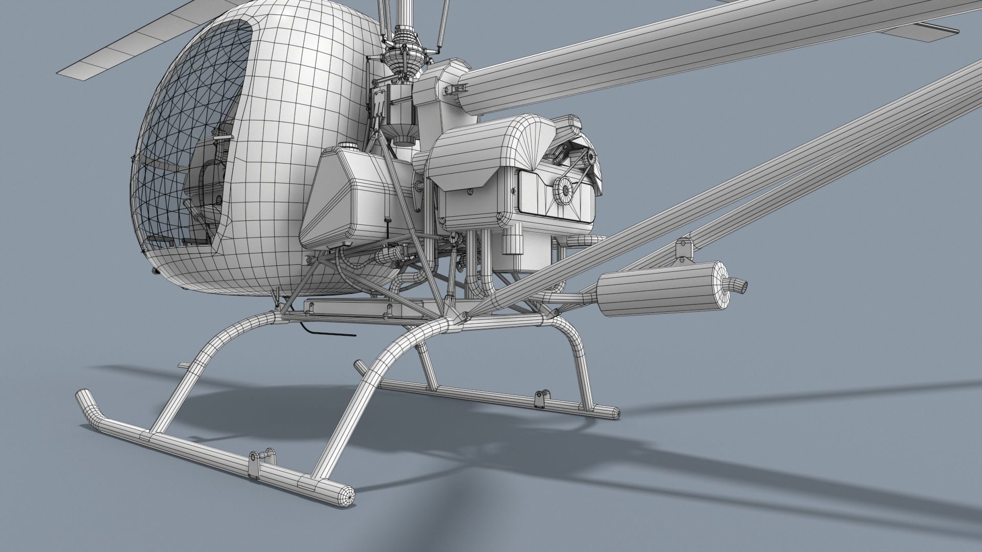 Helicopter AK1-3 Sanka Low-poly 3D model_20