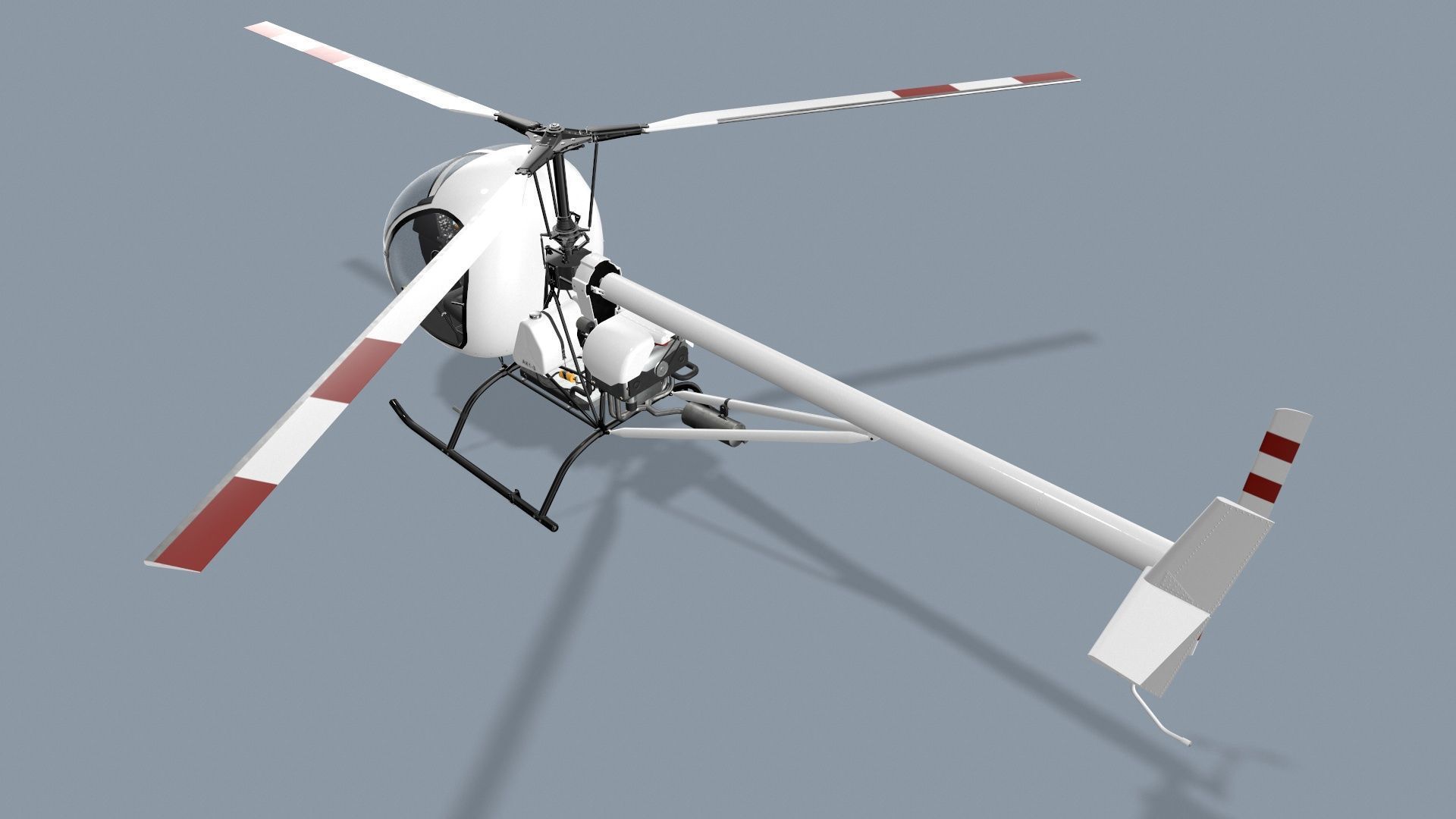 Helicopter AK1-3 Sanka Low-poly 3D model_2