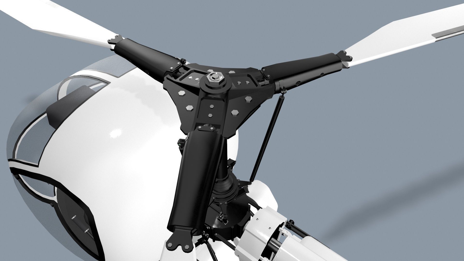 Helicopter AK1-3 Sanka Low-poly 3D model_9