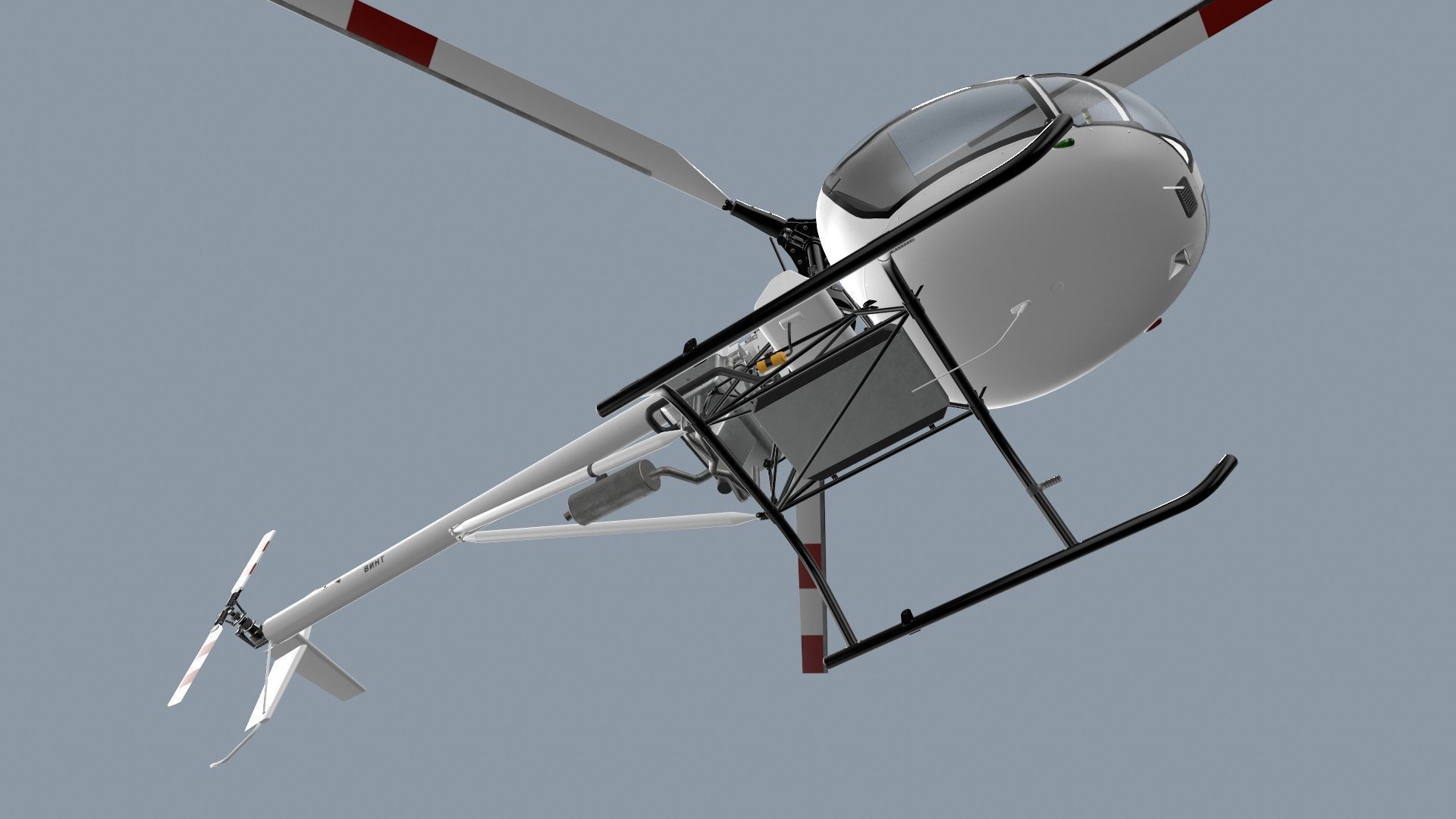 Helicopter AK1-3 Sanka Low-poly 3D model_5