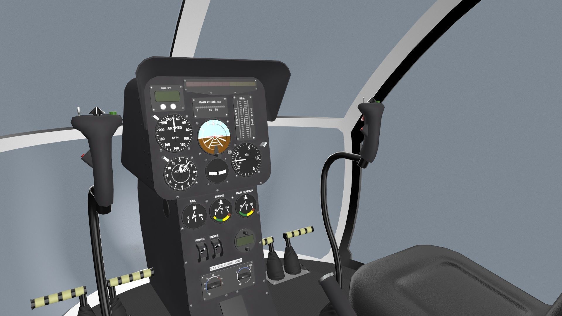 Helicopter AK1-3 Sanka Low-poly 3D model_7