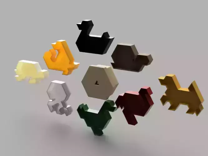 Animal Puzzle Set 3D print model