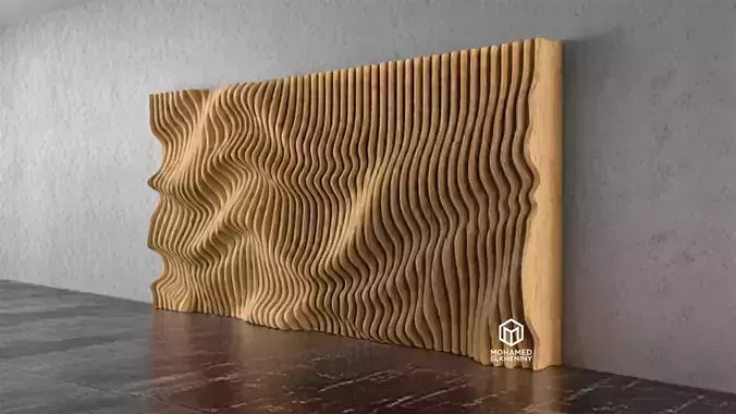 Parametric Wavy Wooden Wall Decor 26 - wood cutting machines 