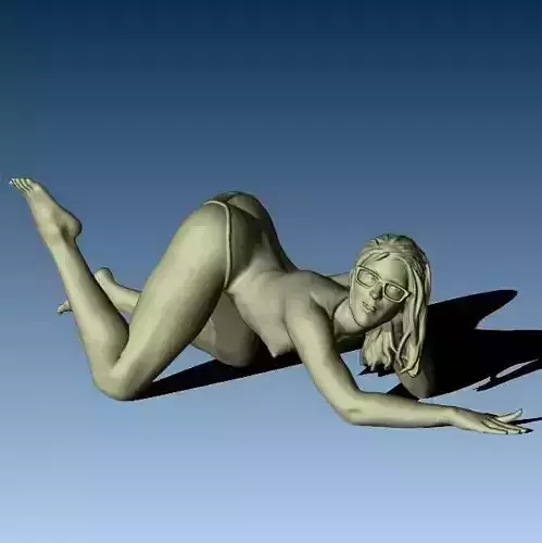 a wife realistic nude woman at play ready for printing 3D print model