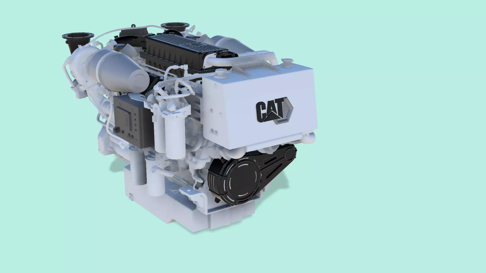 C32 MARINE DIESEL ENGINE CAT 3D print model_0