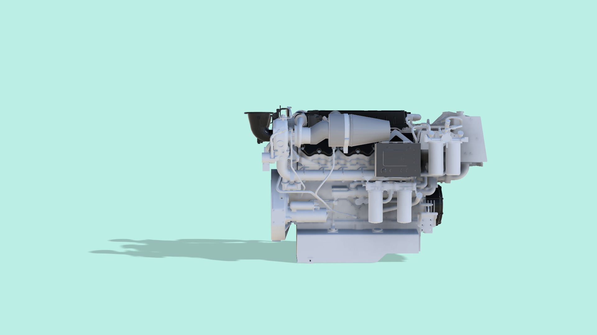C32 MARINE DIESEL ENGINE CAT 3D print model_3