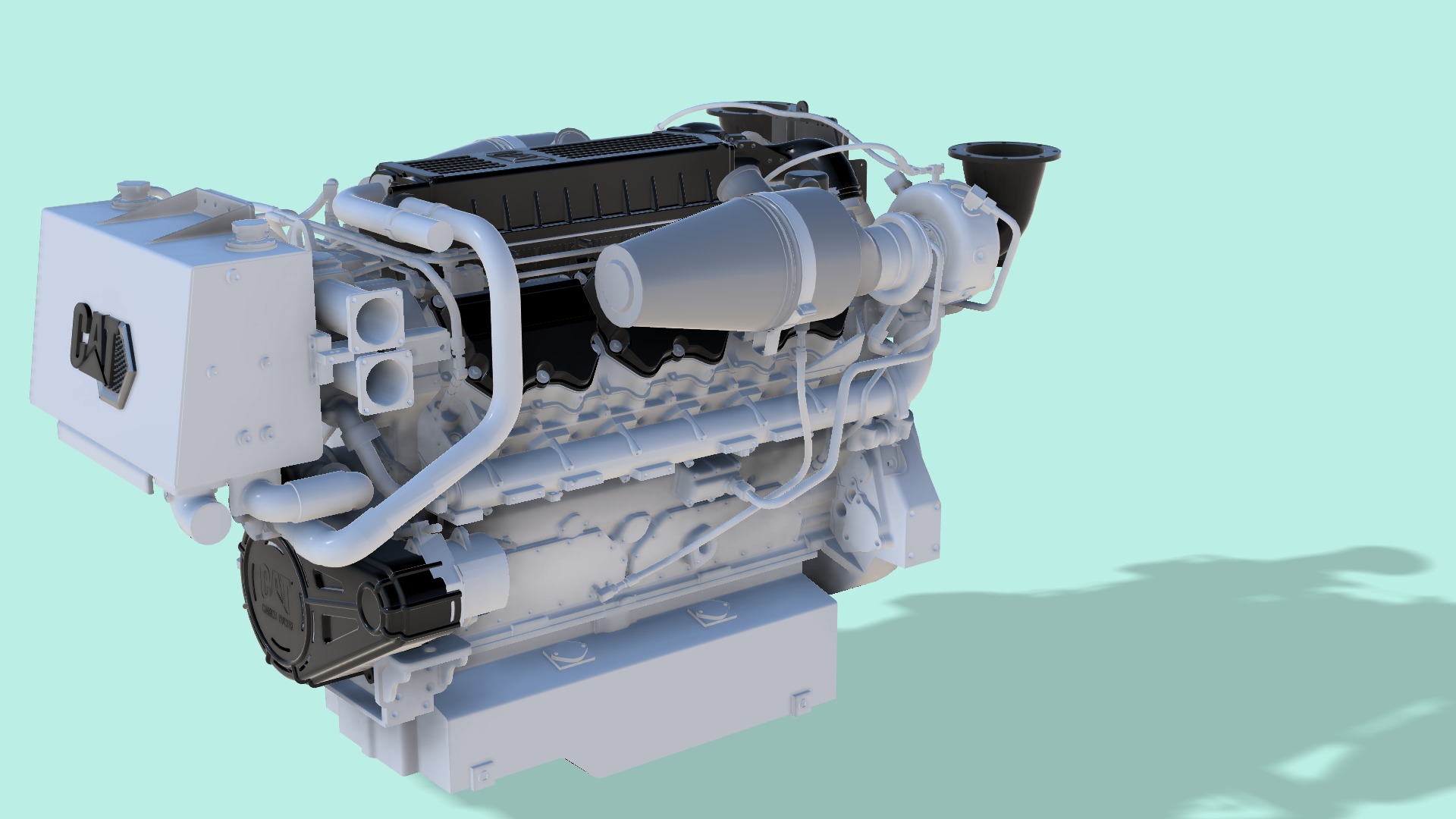 C32 MARINE DIESEL ENGINE CAT 3D print model_1