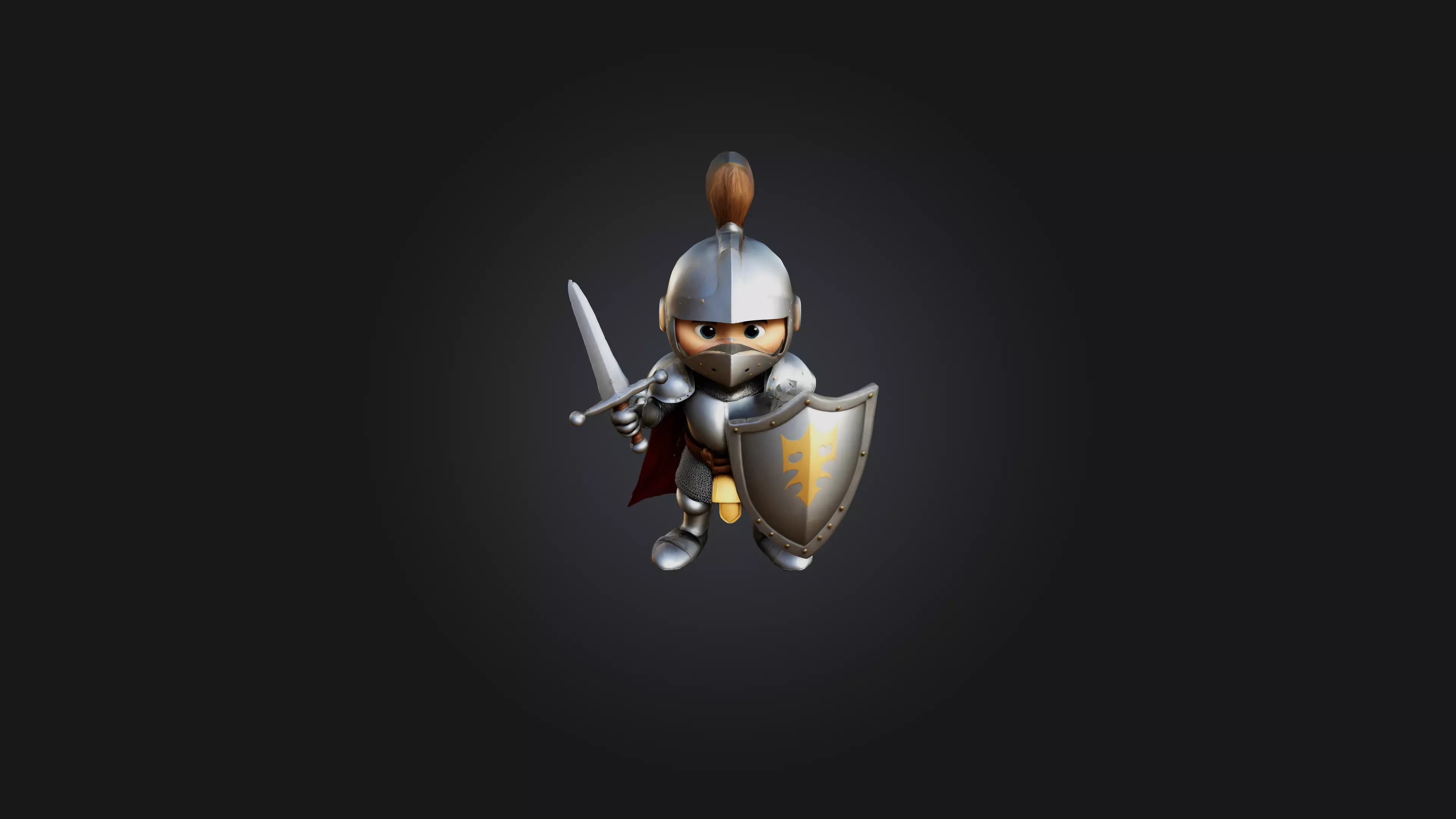 Cartoon Knight 3D model_0