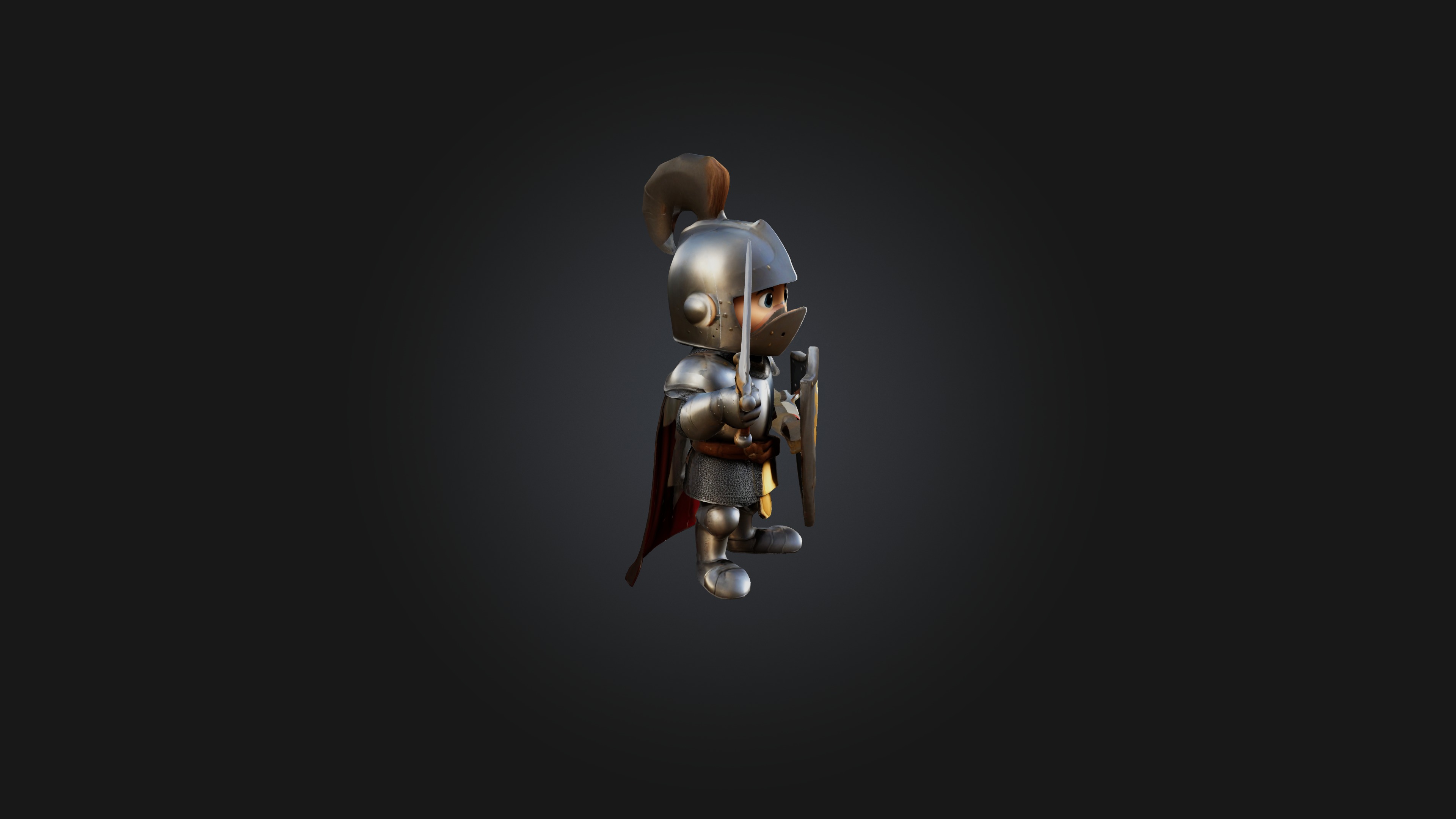 Cartoon Knight 3D model_5
