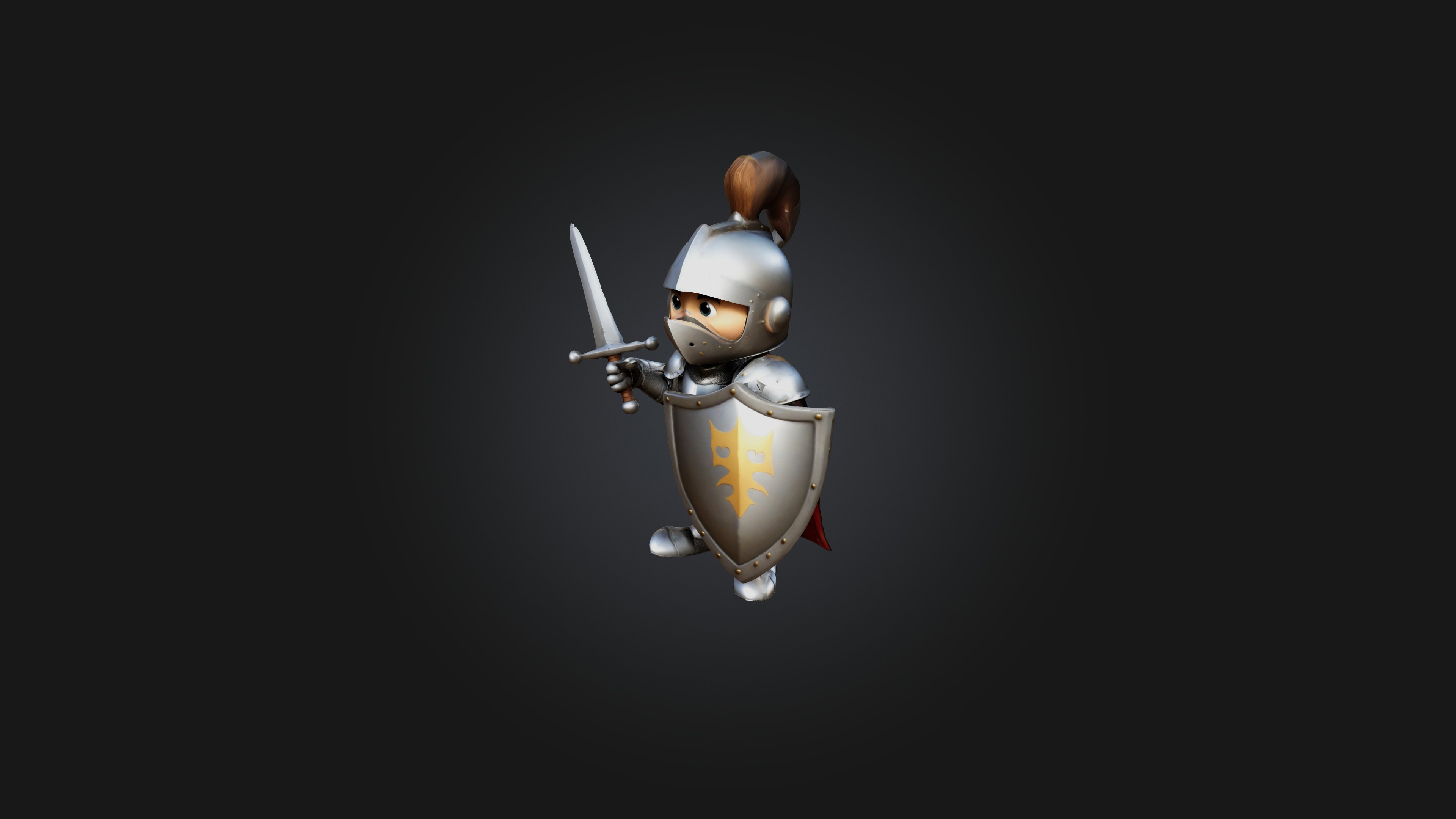 Cartoon Knight 3D model_2