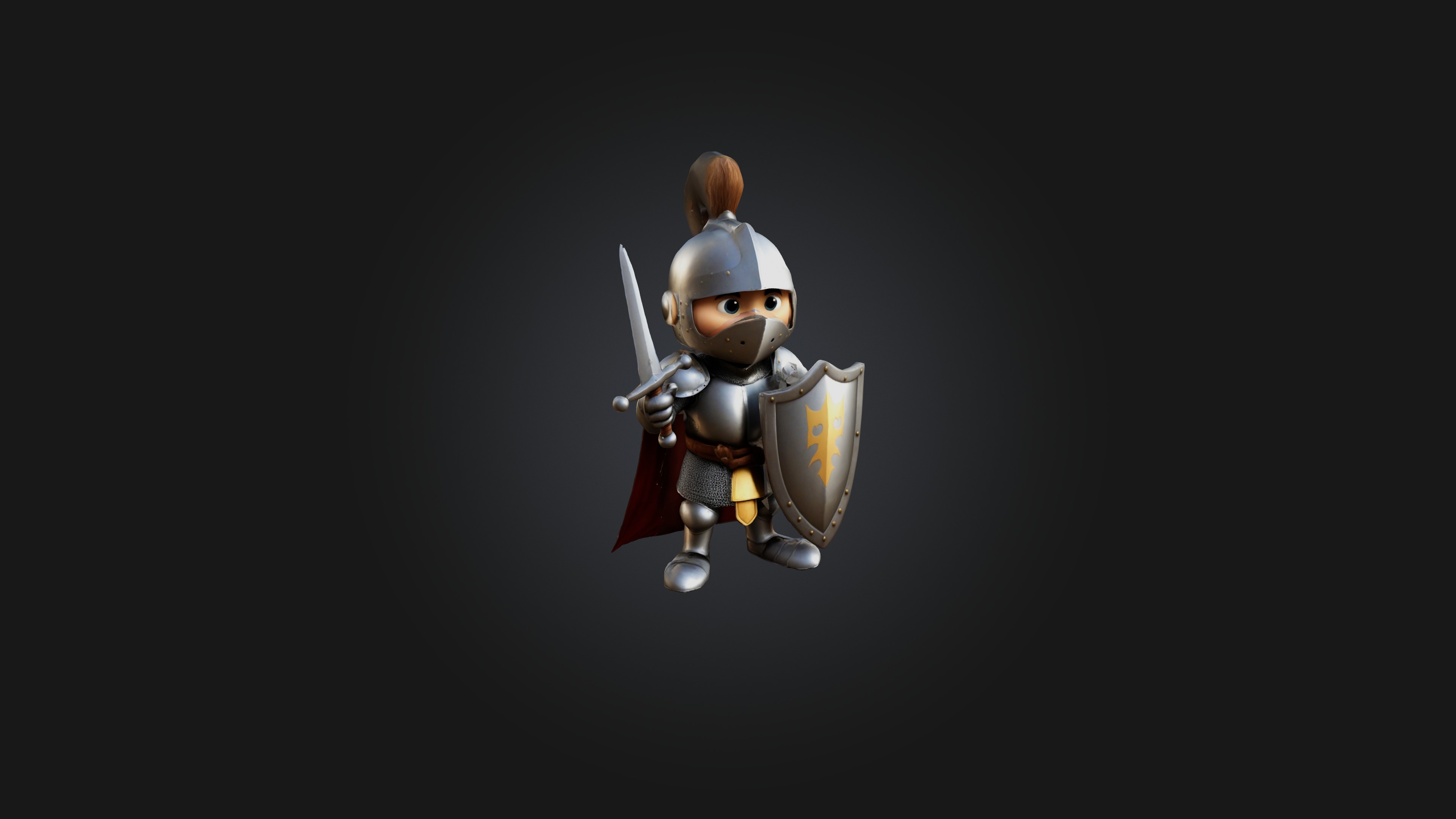 Cartoon Knight 3D model_4