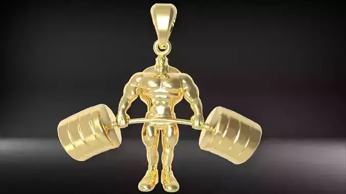 BODY BUILDER WEIGHT LIFTING PENDANT 3D print model