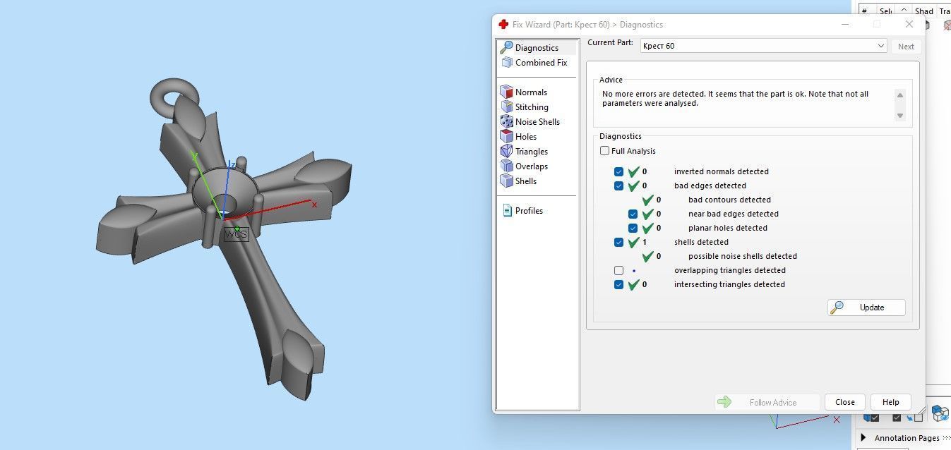 Jewelrly  cross with gem six mm 3D print model_16