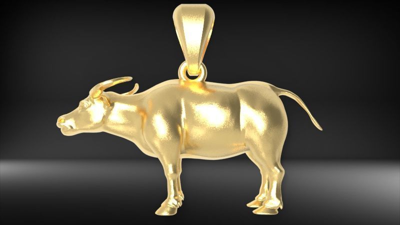 Buffalo BULL pendant 3D print model_18