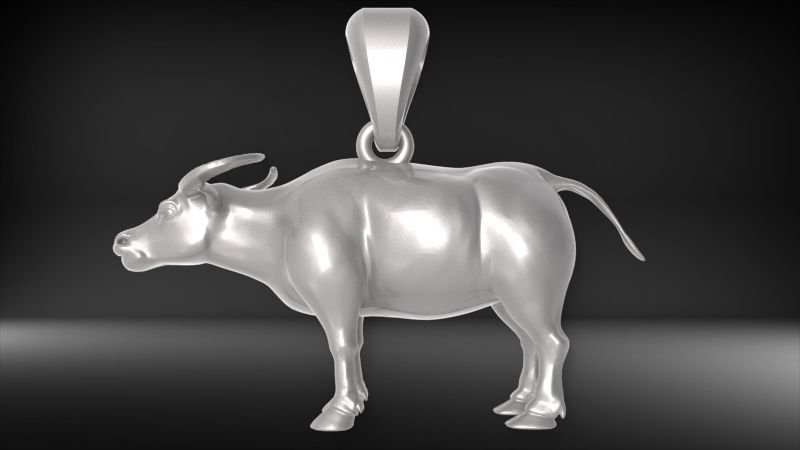 Buffalo BULL pendant 3D print model_22
