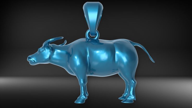 Buffalo BULL pendant 3D print model_23