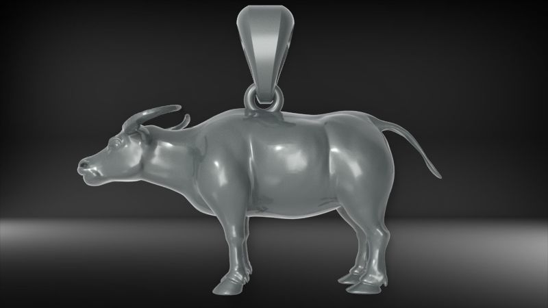 Buffalo BULL pendant 3D print model_21