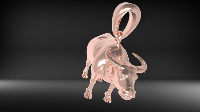 Buffalo BULL pendant 3D print model_30